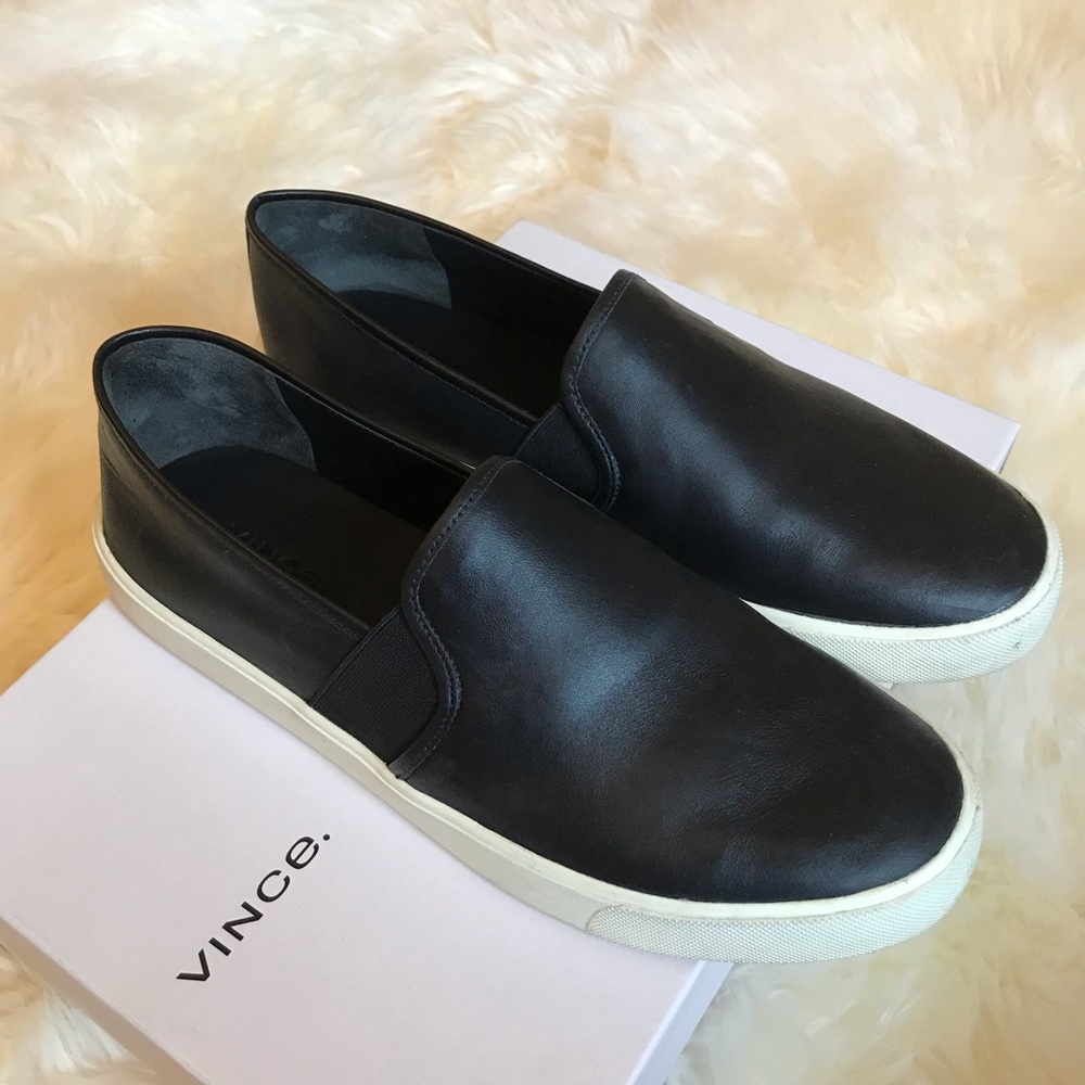 Vince Black Slip-On Sneakers